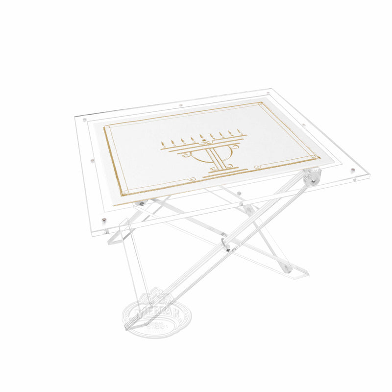 Acrylic folding table with removable tray-gold