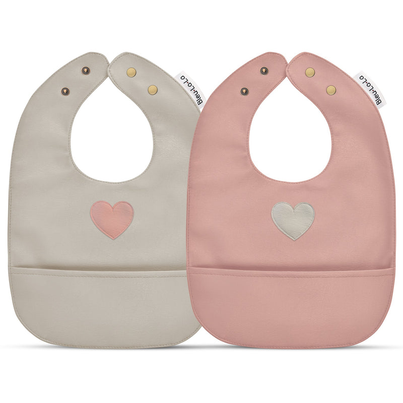 Trendsetter- Set of Soft Vegan Leather Easy Clean Bibs 12-24 Months