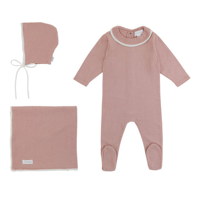 Rompp White Trim Collar Layette Set