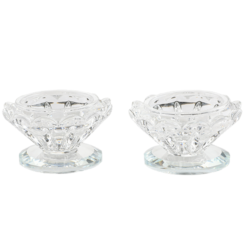 A Pair Of An Elegant Crystal Candlesticks 3 Cm