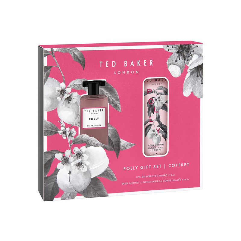 Ted Baker Polly EDT, Polly fragrance EDT with sweet fruity floral scent 50ml and body lotion containing shea butter 100ml Gift Set