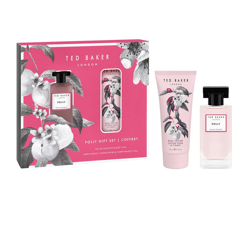 Ted Baker Polly EDT, Polly fragrance EDT with sweet fruity floral scent 50ml and body lotion containing shea butter 100ml Gift Set