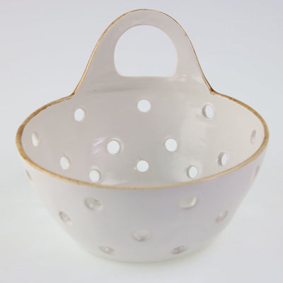 Yara Stoneware Colander Basket with Handle