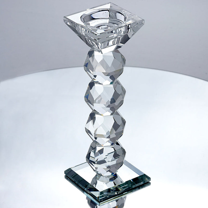 7" Tall Gemcut Premium Crystal Glass Votive Candle Holder Stand