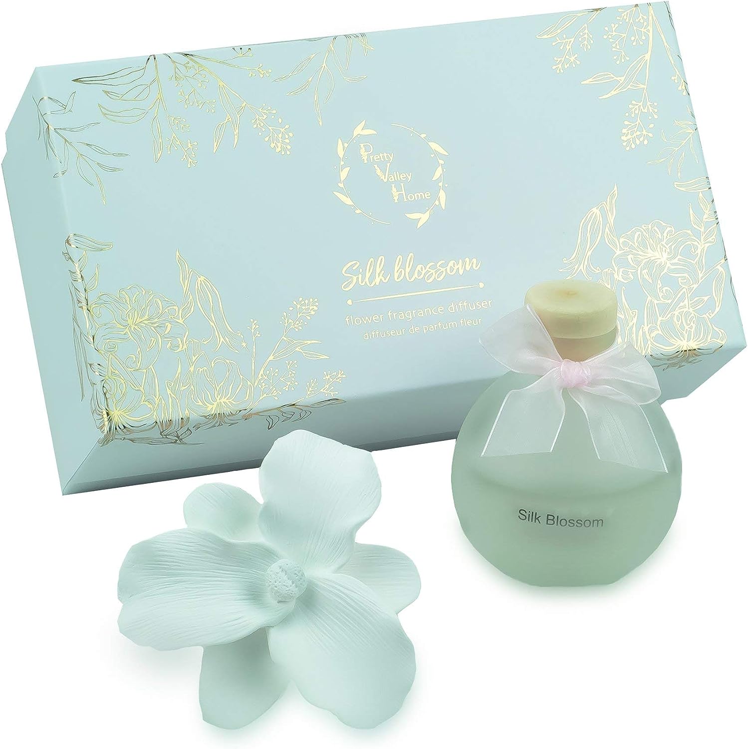 Pretty Valley Home 120 ml Fragrance Diffuser with Lily Gypsum Flower ...