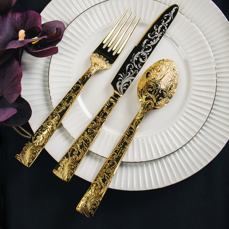 Parisian Garden Gold 18/10 Stainless Steel 20 Piece Flatware Set, Service for 4