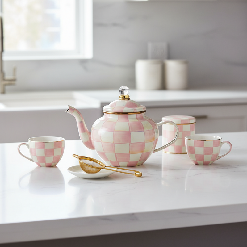 Rosy Check 4 Cup Teapot