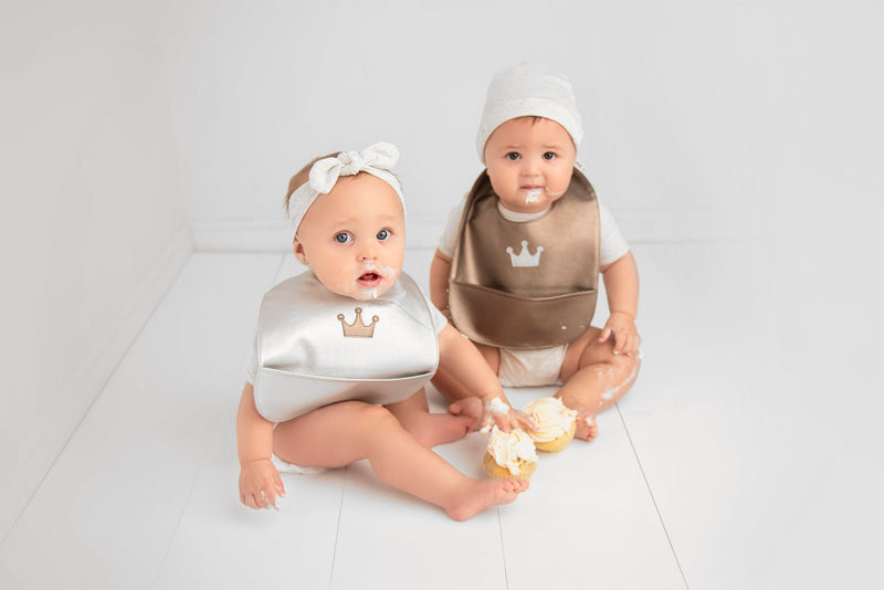 Trendsetter- Set of Soft Vegan Leather Easy Clean Bibs 12-24 Months