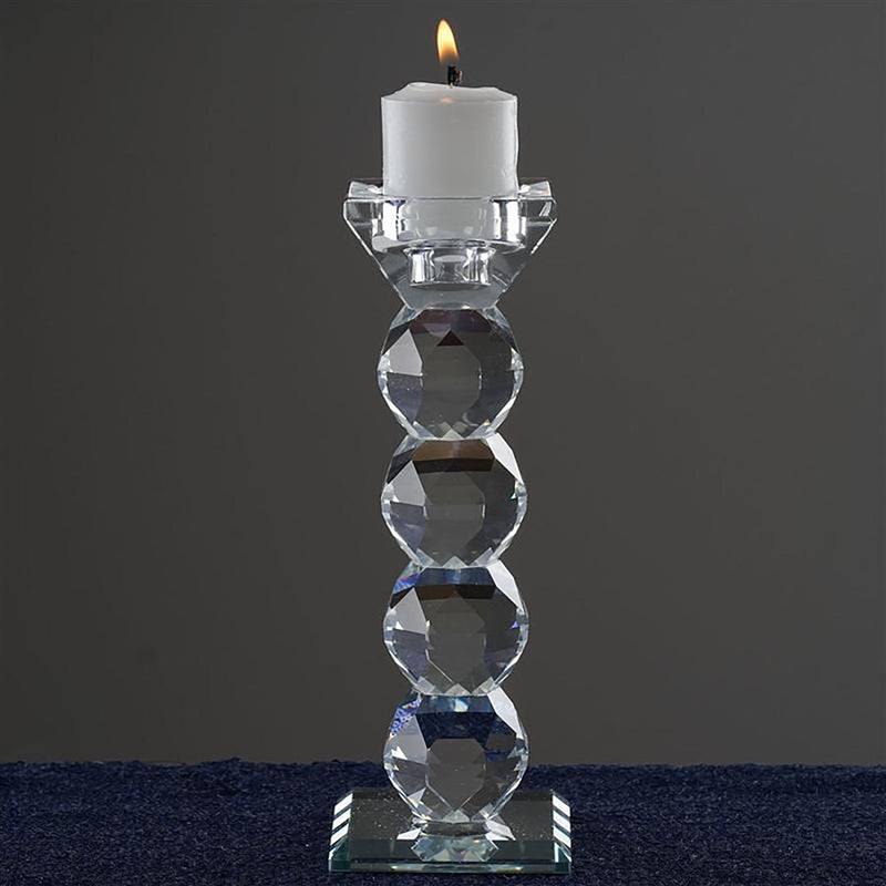 7" Tall Gemcut Premium Crystal Glass Votive Candle Holder Stand