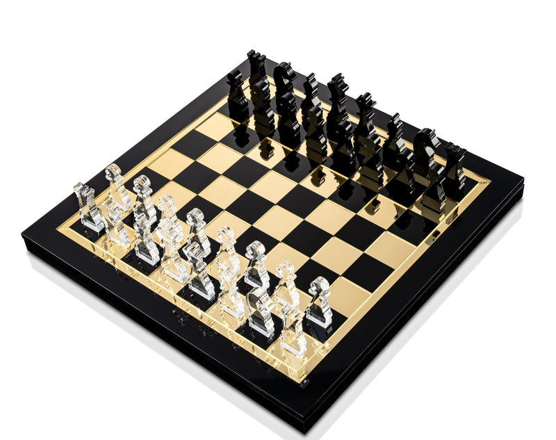 Lucite By Design Luxe Chess & Checkers Game Set w/ Gift Box