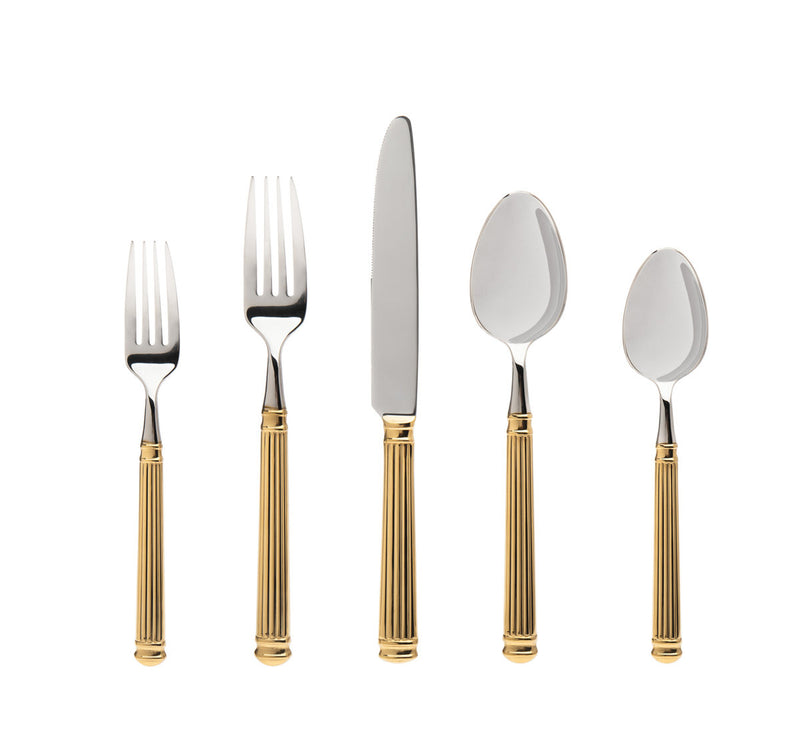 Colonnade 18/10 Stainless Steel Gold 20 Piece Set, Service For 4