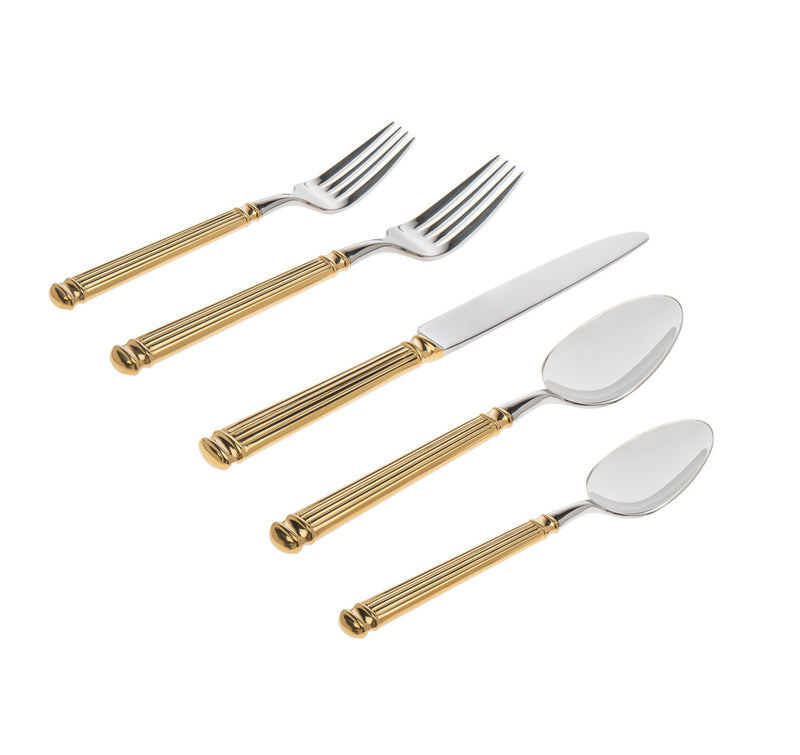 Colonnade 18/10 Stainless Steel Gold 20 Piece Set, Service For 4