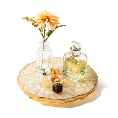 10" Round Resin Ivory Tray