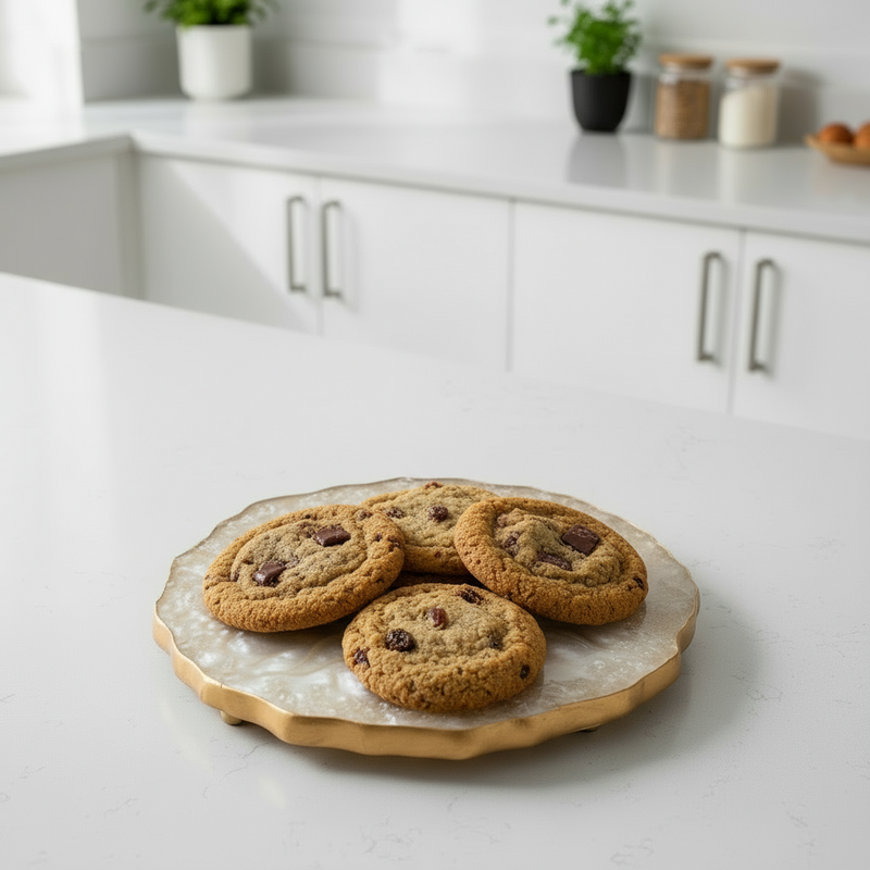 10" Round Resin Ivory Tray