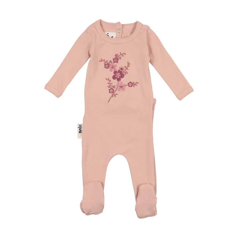 Maniere Floral Embroidery Mauve Footie