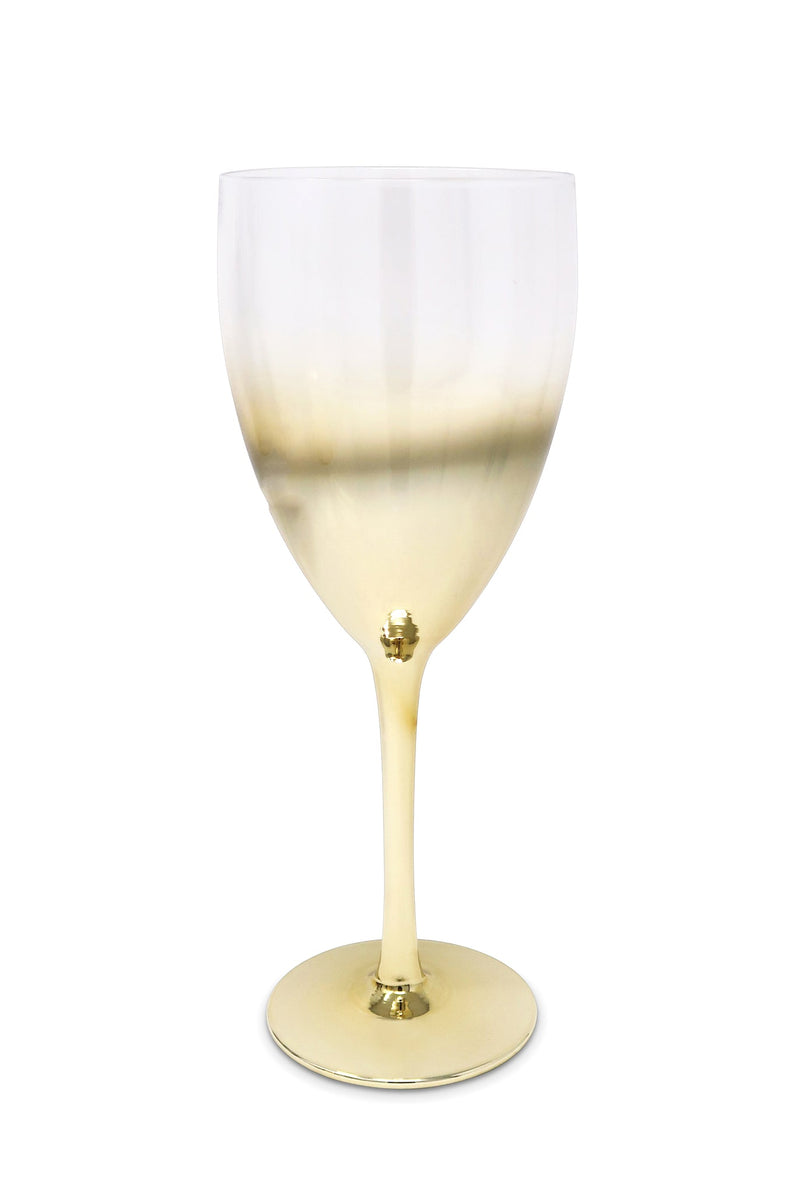 Set of 6 Water Glasses with Gold Ombre Design, 14 oz