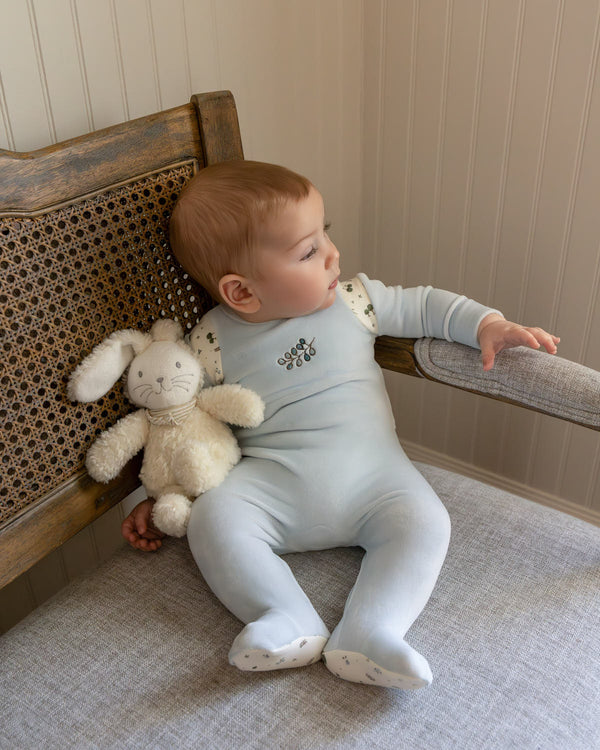 Baby Boys "Whimsical Foliage" Velour Footie