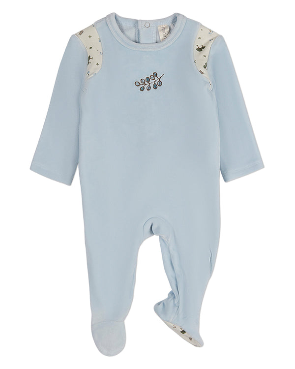 Baby Boys "Whimsical Foliage" Velour Footie