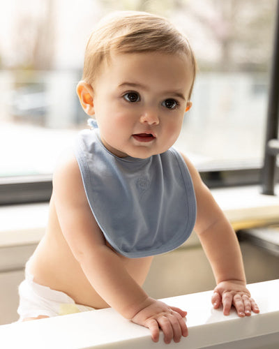 Baby Stretch Modal Back-Snap Solid-Color Bib
