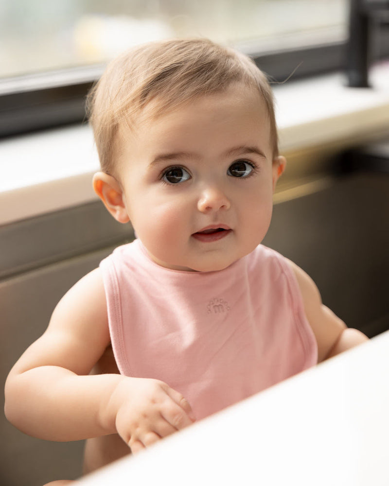 Baby Stretch Modal Back-Snap Solid-Color Bib