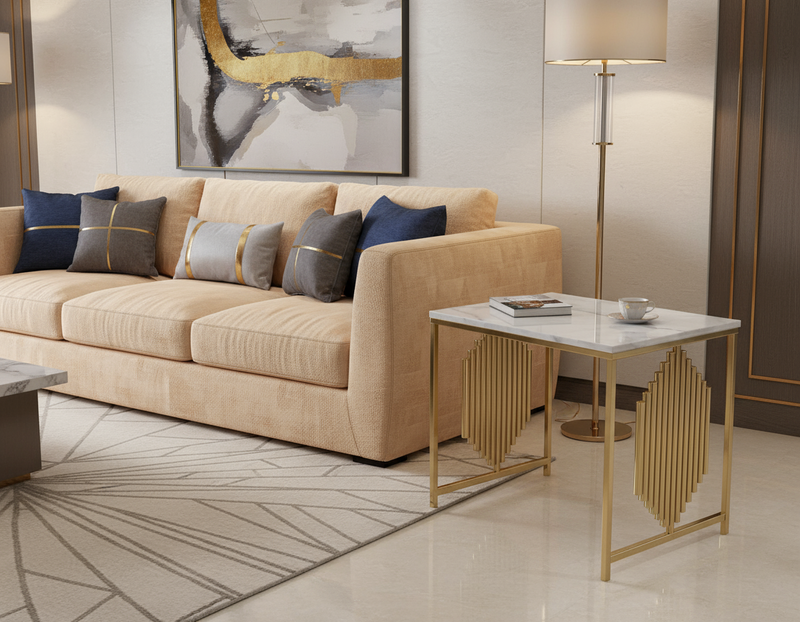 MARBLE-TOP CHANUKAH END TABLE SMALL