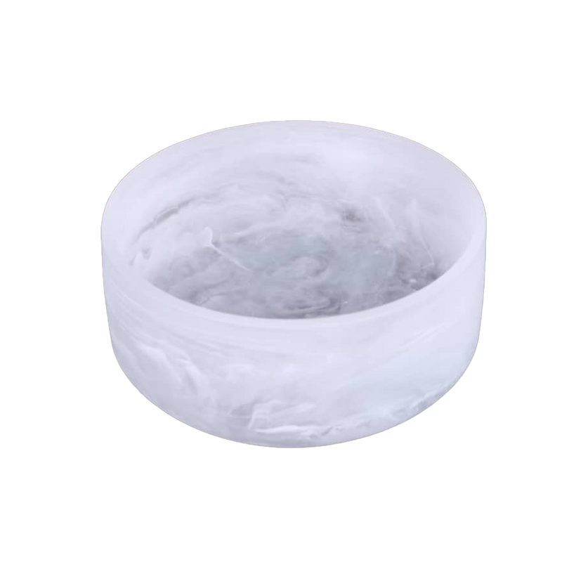 Resin White Swirl Salad Bowl