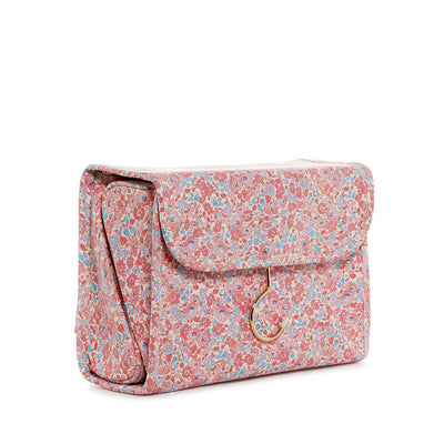 Hanging Toiletry Case - Hang It Up - Marseille with Pink Pinstripe Liner
