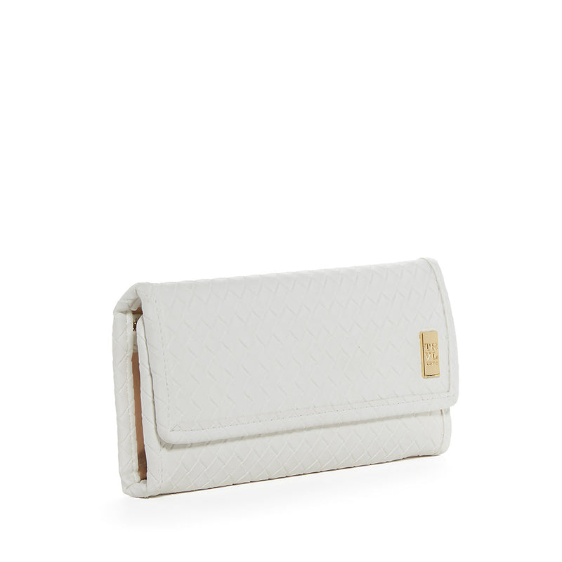 Jewelry Case - Woven Jewel Wallet - Bridal White