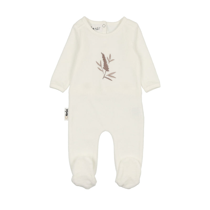 Floral Embroidery Footie Boys Set