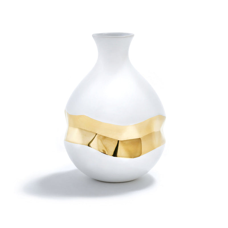 Talianna Oro Bud Vase White w/Gold