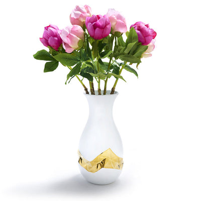 Talianna Oro Vase White w/Gold