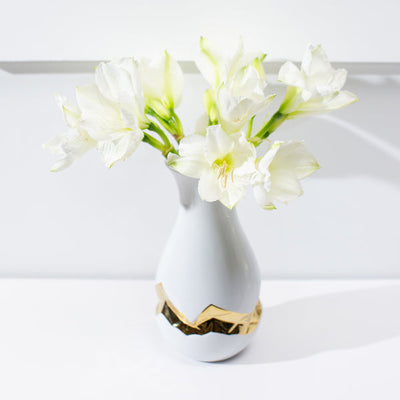 Talianna Oro Vase White w/Gold