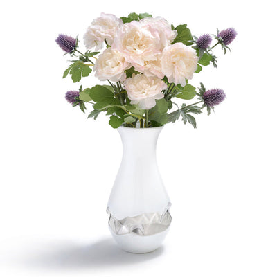 Talianna Oro Vase White w/Silver