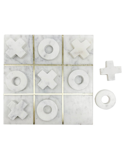 Becki Owens Decorative White Marble Tic Tac Toe