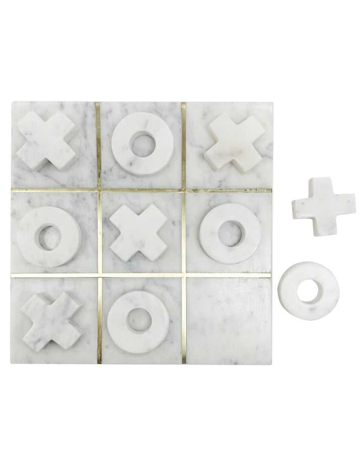 Becki Owens Decorative White Marble Tic Tac Toe