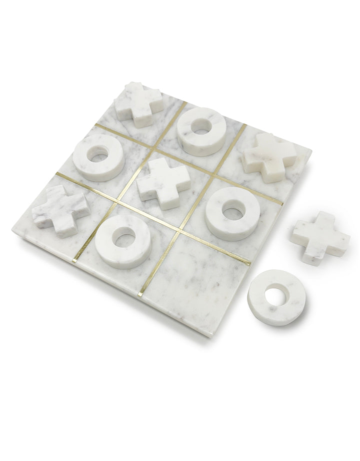 Becki Owens Decorative White Marble Tic Tac Toe