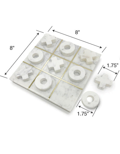 Becki Owens Decorative White Marble Tic Tac Toe