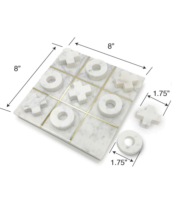 Becki Owens Decorative White Marble Tic Tac Toe