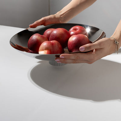 Anna New York Striations Fruit Bowl, Silver