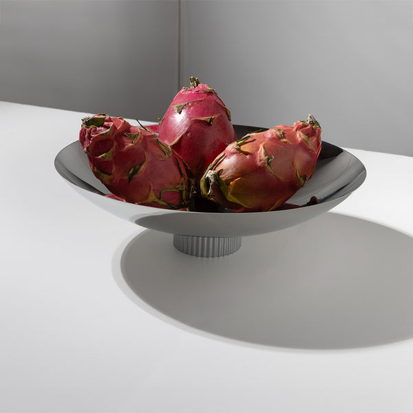 Anna New York Striations Fruit Bowl, Silver