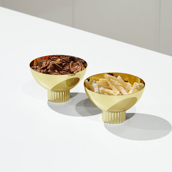Anna New York Striations Nut Bowl, Gold