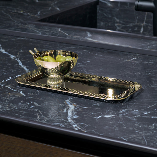 Anna New York Striations Nut Bowl, Gold