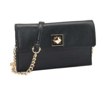 Faux Leather Crossbody With Chain Strap