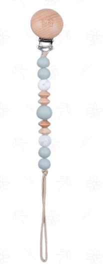 Sage Beach Teething Pacifier Clip