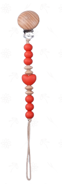 Red Heart Teething Pacifier Clip