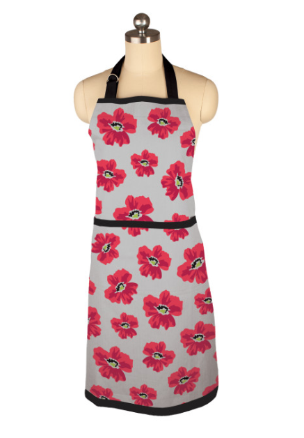 MU Designer Print Apron, New Poppy