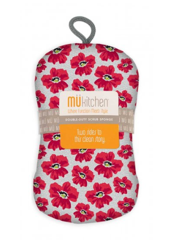 MUkitchen Poppy Red Scrub Sponge