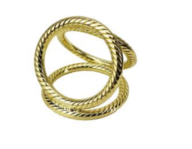 Gold three circle napkin ring