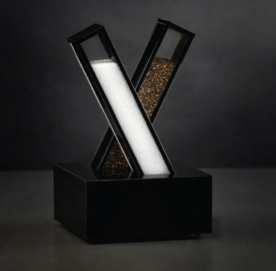 X Salt and Pepper Set- Black Lucite