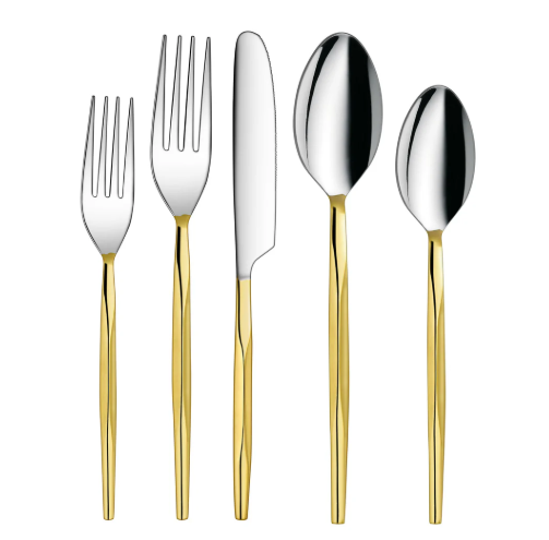 DIAMOND CUTLERY SHINY SILVER GOLD
